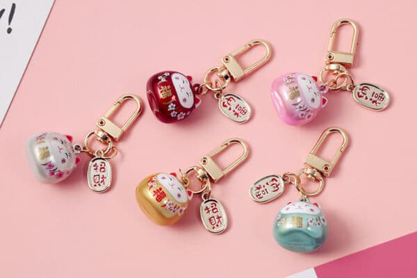 Japanese Cat Keychain Bell