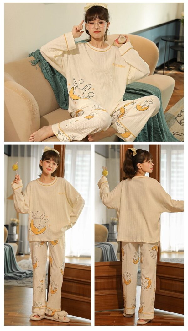 White Rabbit Pyjamas Yellow Moon Cute