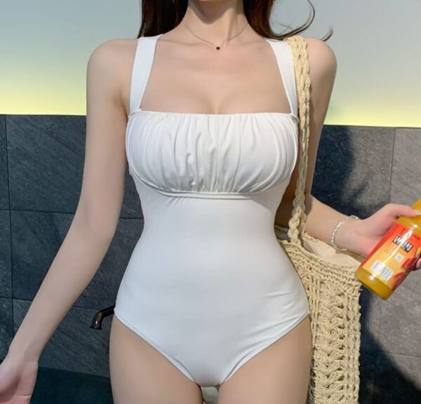 White Pushup One Piece Swimsuit