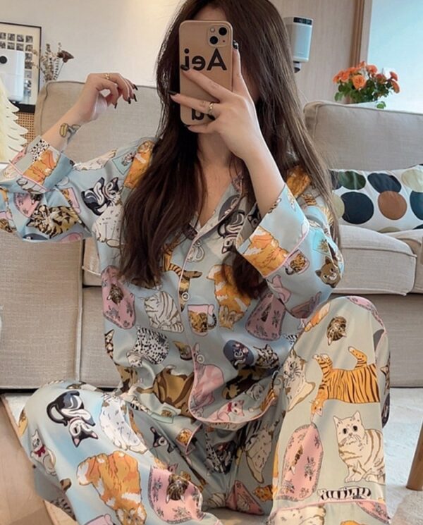 Kitten Pajama Set Womens | Various Cute Breeds of Cats