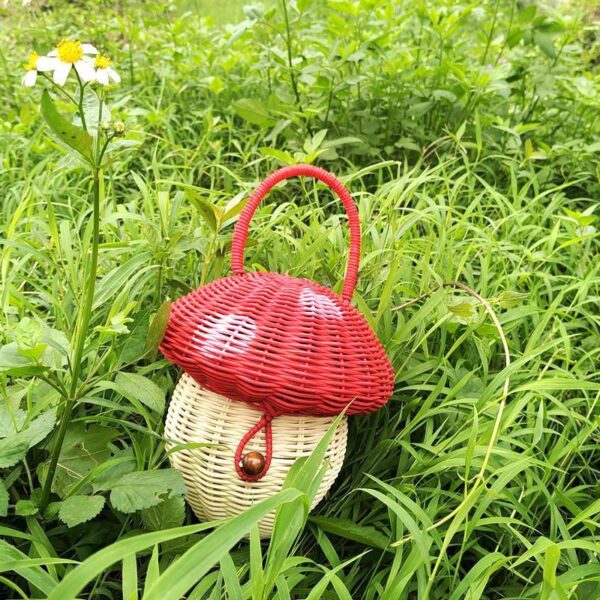 Rattan Mushroom Bag | Handmade Woven