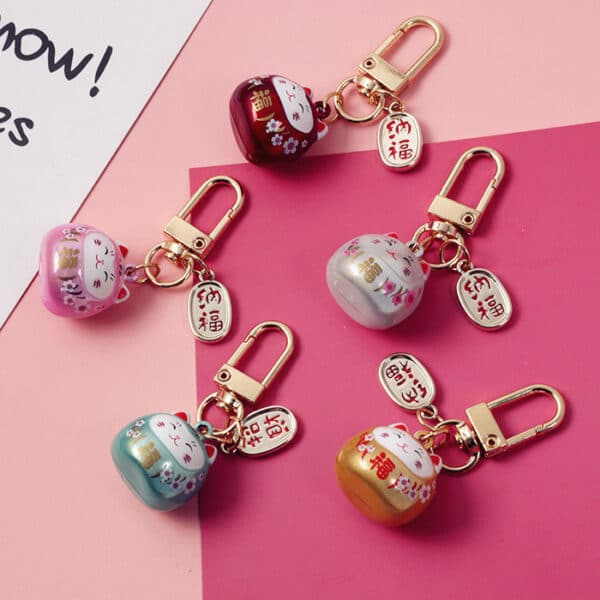 Japanese Cat Keychain Bell