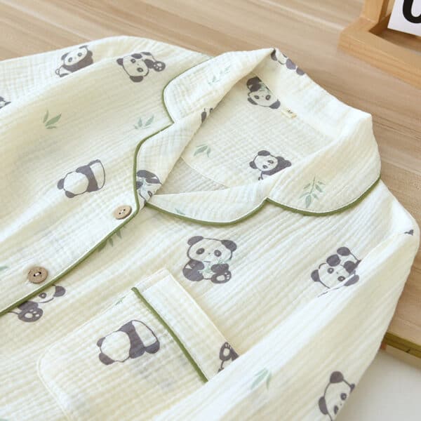 Cute Panda Pj Set with Pattern | Beige Womens