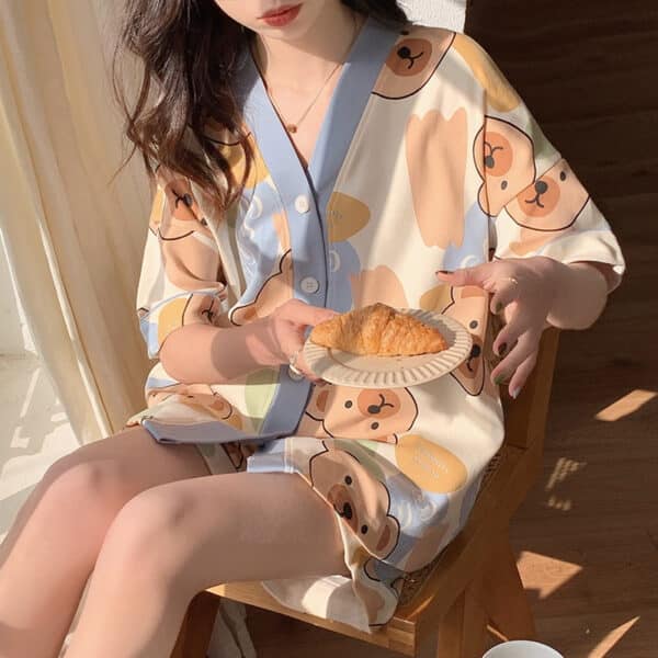 Bear Sleepwear Womens Short Kawaii Set