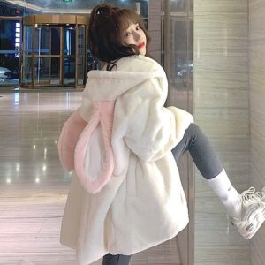 Bunny Ear Jacket Hoodie | Cute Cardigan Coat