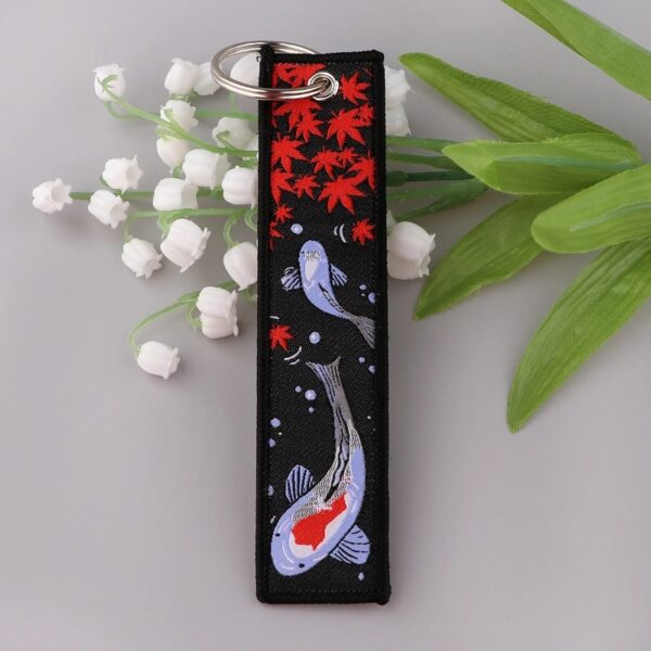 Japanese Koi Keyring Black or White