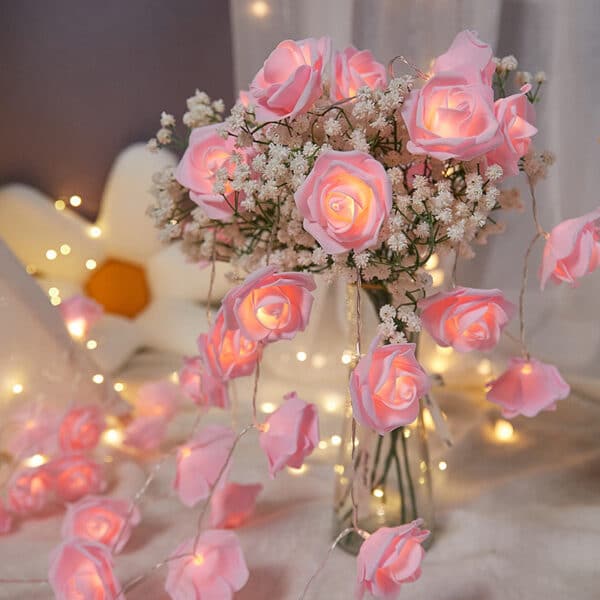 LED Rose String Lights | Flower Room Decor