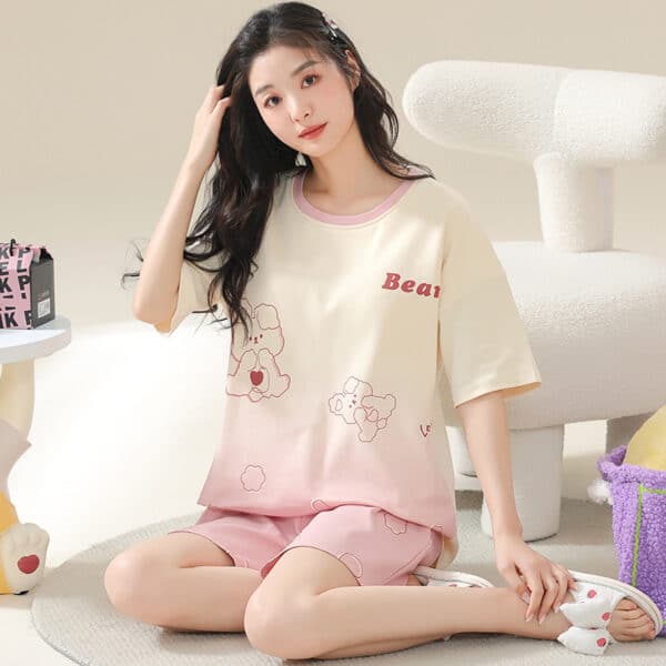 Bear Nightwear Set for Women Cute | Blue or Pink