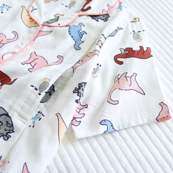 Realistic Dinosaur Pattern Nightwear Set | Shorts & Top