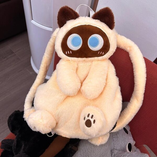 Cute Cat Plush Backpack Bag