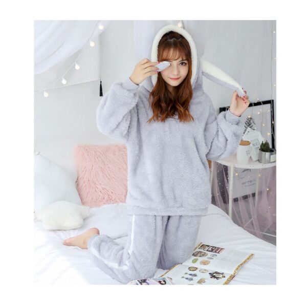 Bunny Ear Pajama Onesie | Gray M-2XL