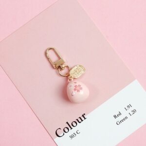 Cute Chime Bell Keychain | Pink with Sakura Cherry Blossoms