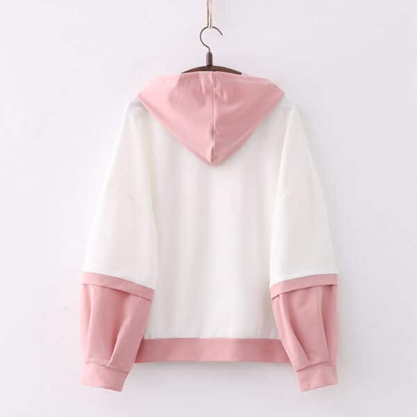 Cute Rabbit Hoodie Pink & White