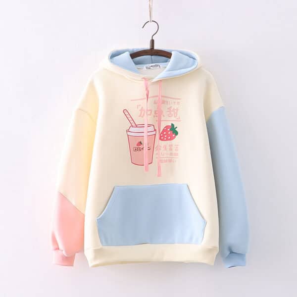 Strawberry Milk Hoodie (Cute Japanese Drink Design!)