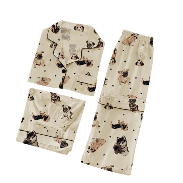 Puppy Pajama Suit Long Sleeve (3 Piece Set)