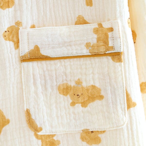 Dog PJs Set Suit Beige with Pattern (2-Piece)