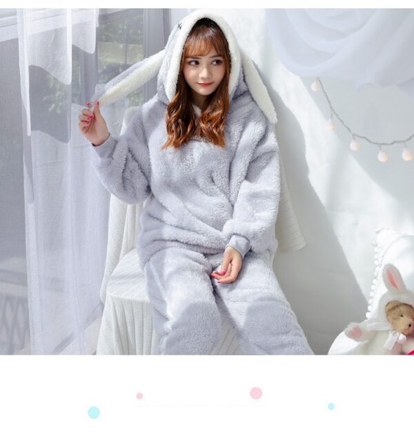 Bunny Ear Pajama Onesie | Gray M-2XL