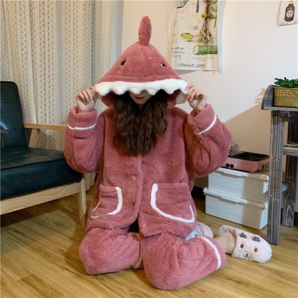 Pink Shark Onesie Nightwear Womens