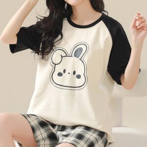 Bunny Nightwear Cute Monochrome | M-5XL