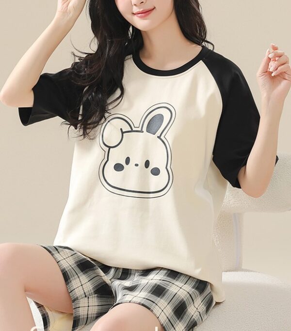 Bunny Nightwear Cute Monochrome | M-5XL