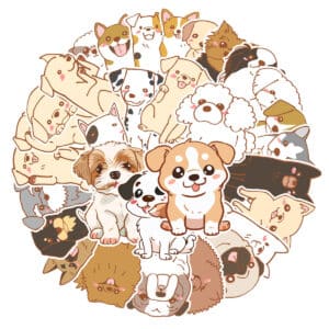 Cute Dog Stickers | 50Pcs Cartoon Various Breeds Pack