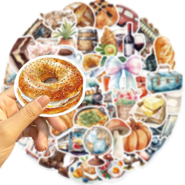 Food & Paris Stickers Pack 50Pcs