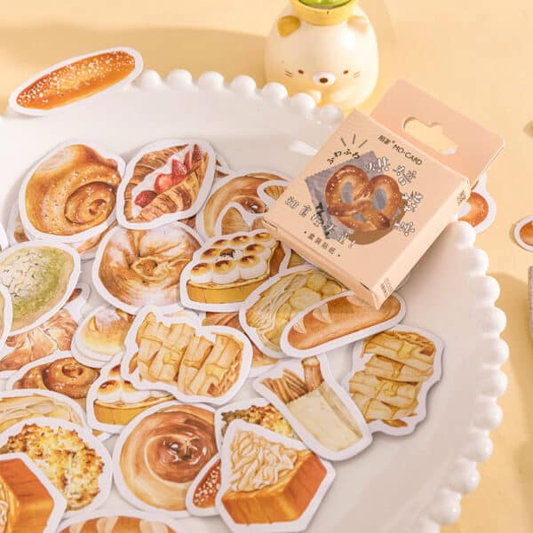 Bakery - Baked Goods Stickers 46Pcs | Pretzel, Brioche, Croissant...