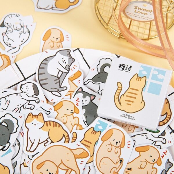 Cat and Dog Sticker Mix 45Pcs Cute Kawaii Pack