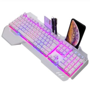 Kawaii Keyboard with Holder and LED Lighting