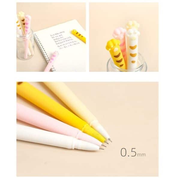 Cute Cat Paw Pens 4Pcs Set | Kawaii Style