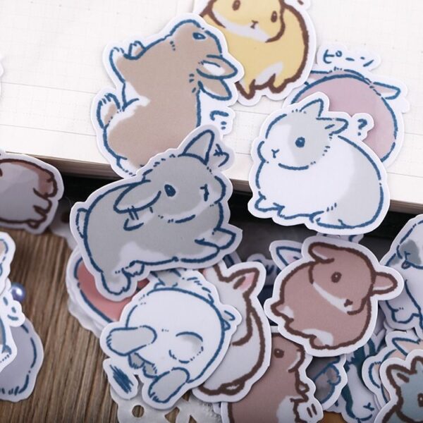 Realistic Rabbit Stickers | 39Pcs Cute Set