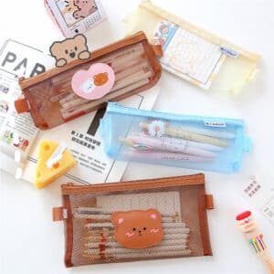 Cute Mesh Pencil Case | Transparent Stationery Bag