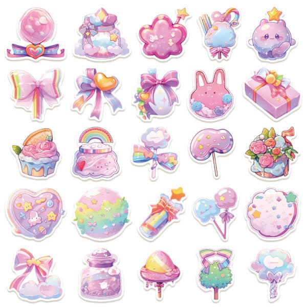 Cute Candy Stickers | Kawaii Sweets 50Pcs Set