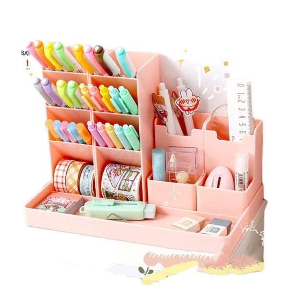 Cute Pink Desk Organizer BIG and Spacious