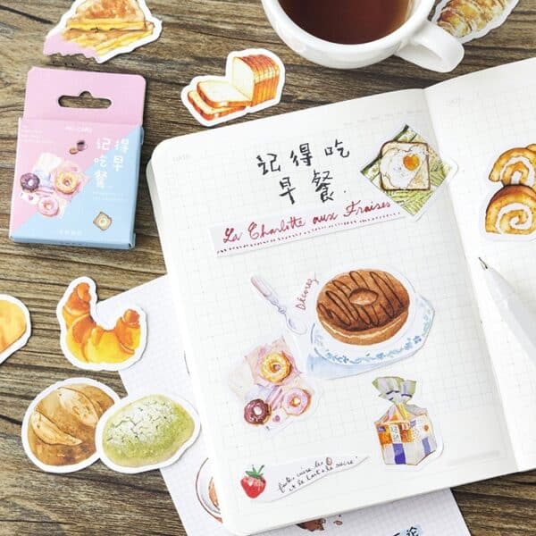 Breakfast Food Stickers 46Pcs