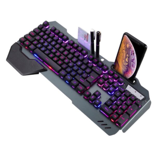 Kawaii Keyboard with Holder and LED Lighting