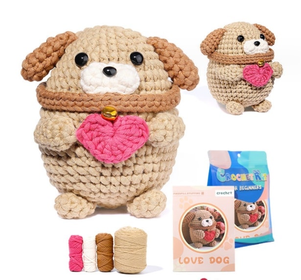 Cute Dog Crochet Kit | Easy Amigurumi Set