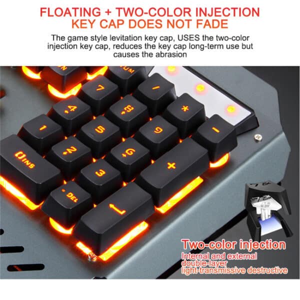 Kawaii Keyboard with Holder and LED Lighting