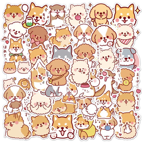 Kawaii Dog Stickers Japanese 50Pcs Set