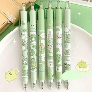 Cute Frog Pens | 6Pcs Green Kawaii Toad Gel Pen Set