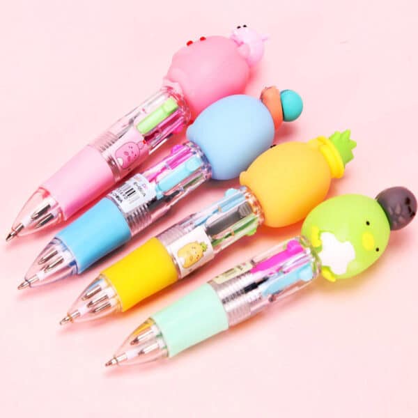 Kawaii Multi Color Ballpoint Pen Retractable | Cute Animals