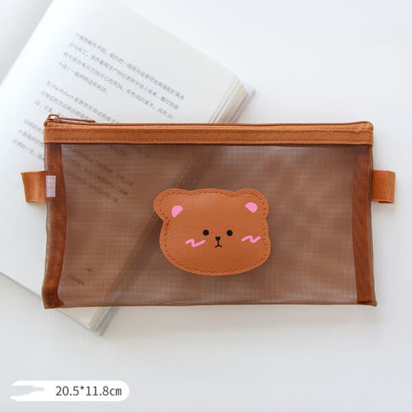 Cute Mesh Pencil Case | Transparent Stationery Bag