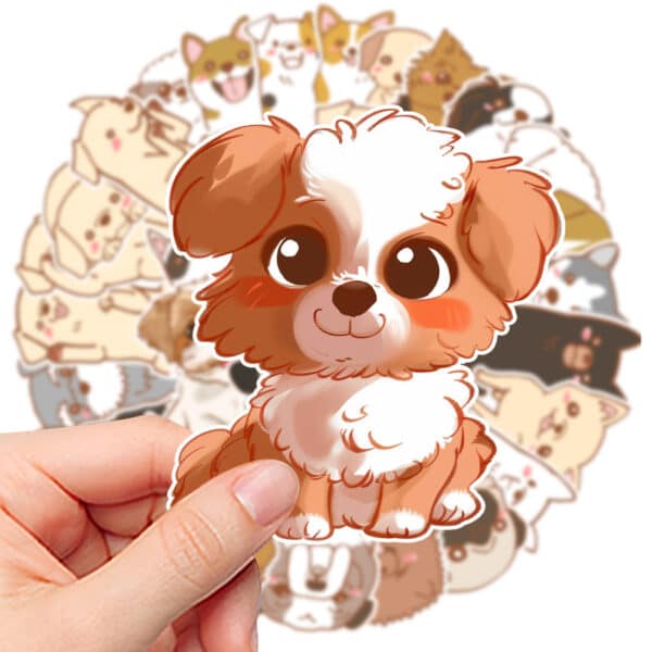 Cute Dog Stickers | 50Pcs Cartoon Various Breeds Pack