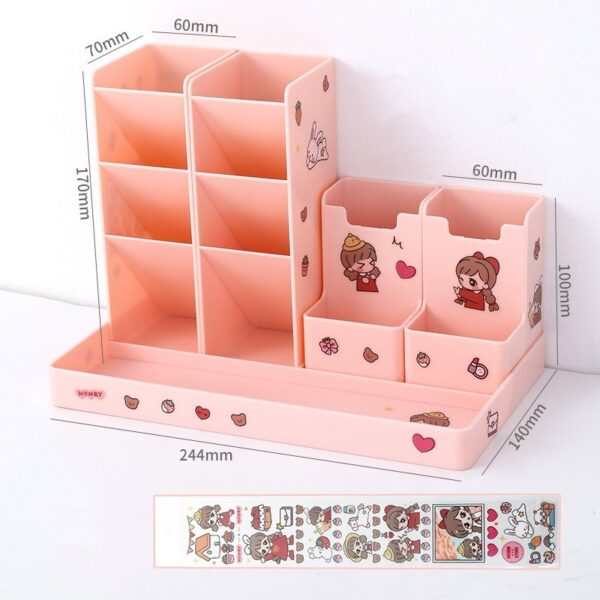 Cute Pink Desk Organizer BIG and Spacious