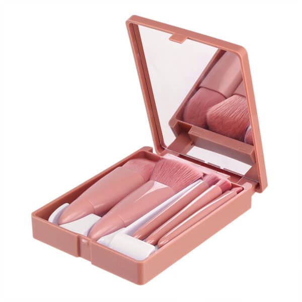 Kawaii Mini Makeup Brush Set 5Pcs (Portable, Travel)