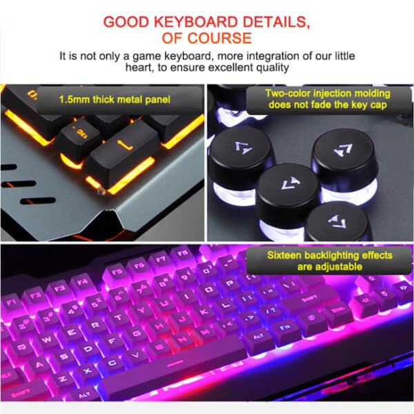 Kawaii Keyboard with Holder and LED Lighting