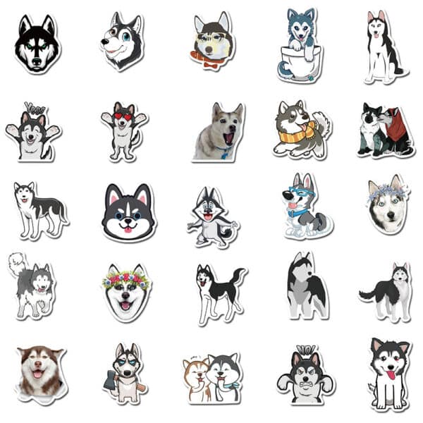 Husky Stickers Pack 50Pcs