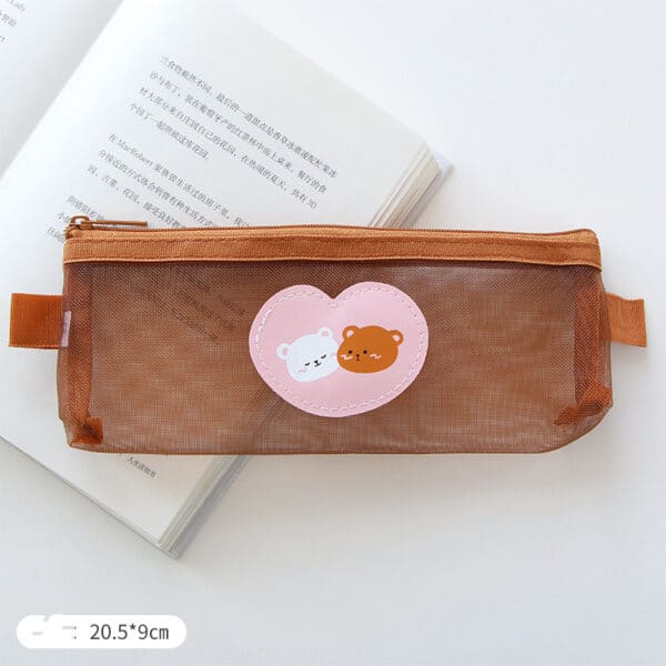 Cute Mesh Pencil Case | Transparent Stationery Bag