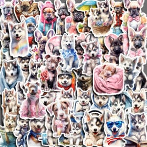 Fun Unique Puppy Stickers Cute 50Pcs Pack