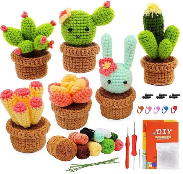 Cactus Crochet Kit (For 3 Stuffed Items!) | Beginners 3PCS